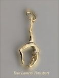 My-Beads hanger 338 Boogje / bruggetje 3-D gymnastiek Gold Plated www.lamers-turnsport.com
