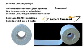 ScanTape COACH sporttape 3,8 cm x 9 meter wit www.lamers-turnsport.com