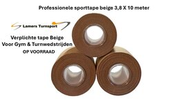 Beige Sporttape 3,8 X 10 meter www.lamers-turnsport.com