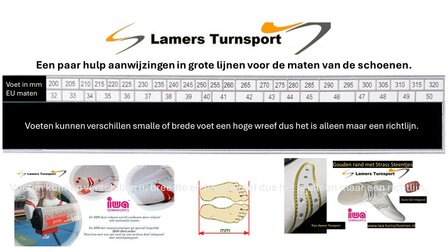 Maten voor de schoen www.lamers-turnsport.com