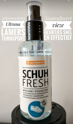 Neutraliseert vieze geurtjes snel en effectief Schoenenspray Ultrana (Hygienespray) www.lamers-turnsport.com