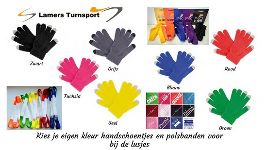 Handschoentjes voor lusjes verschillende kleuren www.lamers-turnsport.com            