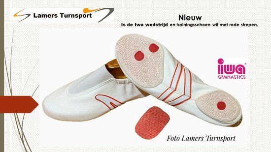 Schrijf op Pessimistisch honing De witte turnschoen met wit rode strepen Iwa 515 - Lamers turnsport