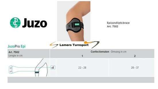 JuzoPro Epi Epicondilytis brace maat meten