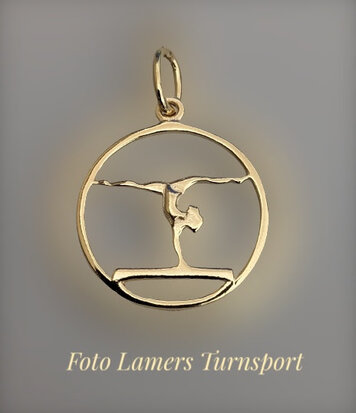 My-Beads hanger 343 Spagaat handstand - op balk. Gold Plated. www.lamers-turnsport.com