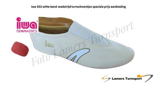 Iwa 502 witte band aanbieding van € 46,50 voor € 39,50 www.iwa-turnschoenen.nl www.lamers-turnsport.com