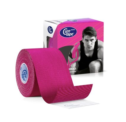 CureTape Sports kinesiotape Pink afmeting per rol 5cm x 5m. www.lamers-turnsport.com