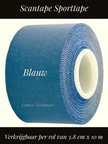 Scantape sporttape blauw 3.8 x 10 m www.lamers-turnsport.com