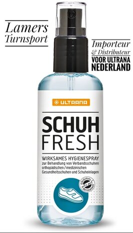 Neutraliseert vieze geurtjes snel en effectief Schoenenspray Ultrana (Hygienespray) www.lamers-turnsport.com