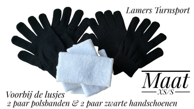 Handschoentjes & polsbanden van ieder 2 paar voor bij de lusjes www.lamers-turnsport.com 