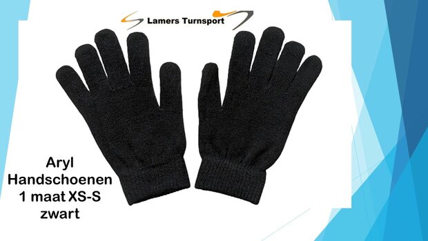Handschoentjes voor lusjes  zwart maat xs/s www.lamers-turnsport.com