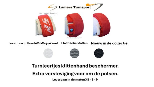 Elastische stoffen band LTKTB in de kleuren Rood-Wit-Grijs-Zwart www.lamers-turnsport.com
