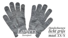 Acryl handschoenen licht grijs voorbij de lusjes 1 maat XS/S Acryl handschoenen licht grijs voorbij de lusjes 1 maat XS/S