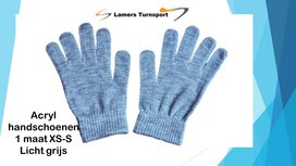 Acryl handschoenen licht grijs voorbij de lusjes 1 maat XS/S Acryl handschoenen licht grijs voorbij de lusjes 1 maat XS/S